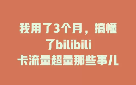 我用了3个月，搞懂了bilibili卡流量超量那些事儿