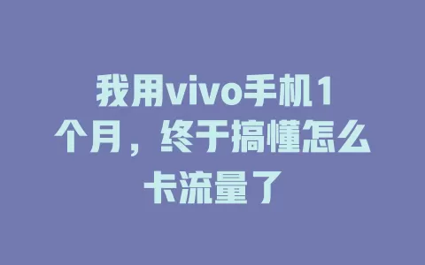 我用vivo手机1个月，终于搞懂怎么卡流量了