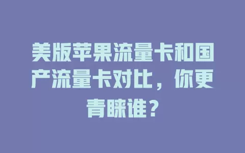 美版苹果流量卡和国产流量卡对比，你更青睐谁？