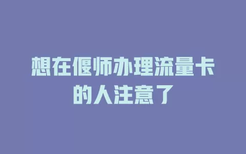 想在偃师办理流量卡的人注意了