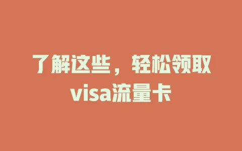 了解这些，轻松领取visa流量卡