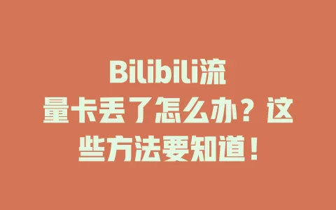 Bilibili流量卡丢了怎么办？这些方法要知道！