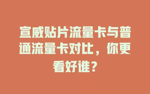 宣威贴片流量卡与普通流量卡对比，你更看好谁？