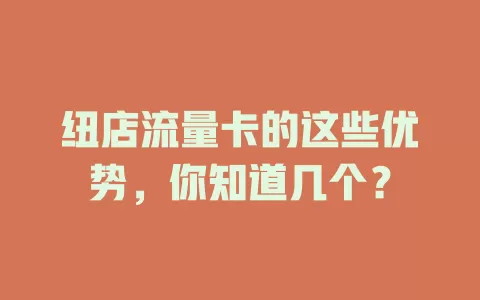 纽店流量卡的这些优势，你知道几个？