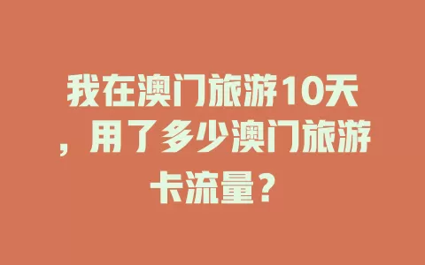 我在澳门旅游10天，用了多少澳门旅游卡流量？