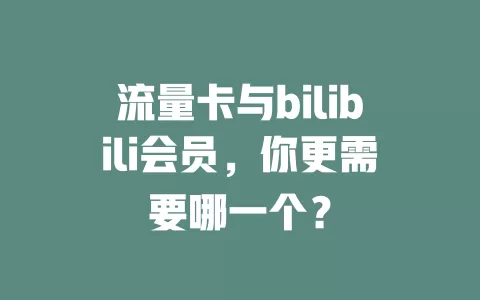 流量卡与bilibili会员，你更需要哪一个？