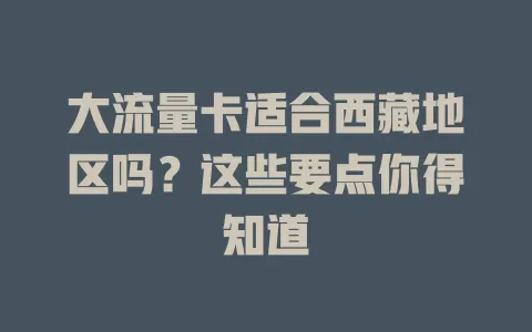 大流量卡适合西藏地区吗？这些要点你得知道