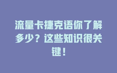 流量卡捷克语你了解多少？这些知识很关键！