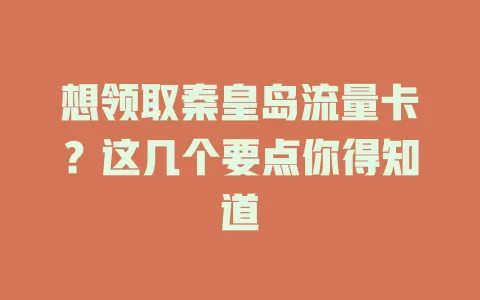 想领取秦皇岛流量卡？这几个要点你得知道