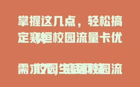 掌握这几点，轻松搞定襄垣校园流量卡优势

校园生活网络需求大，襄垣校园流量卡是帮手。它流量足、费用实惠，网络稳定，办理使用简便。对襄垣学生来说，是提升网络体验的优质之选，能让校园生活更便捷精彩，快来了解！