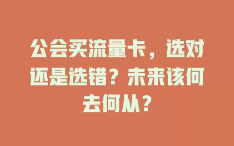 公会买流量卡，选对还是选错？未来该何去何从？