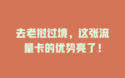 去老挝过境，这张流量卡的优势亮了！