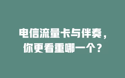 电信流量卡与伴奏，你更看重哪一个？