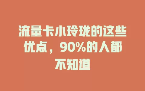 流量卡小玲珑的这些优点，90%的人都不知道