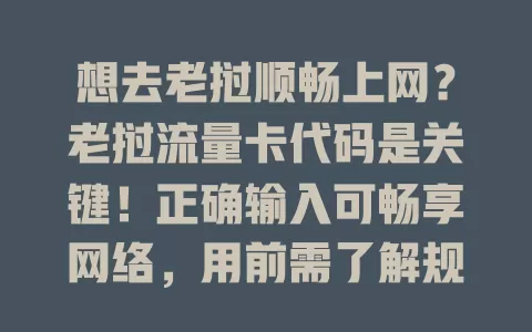 想去老挝顺畅上网？老挝流量卡代码是关键！正确输入可畅享网络，用前需了解规定流程，掌握输入方法，让它助你开启精彩网络之旅