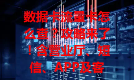 数据卡流量卡怎么查？攻略来了！含营业厅、短信、APP及客服电话查询法，按需选，防超支，畅玩数字生活