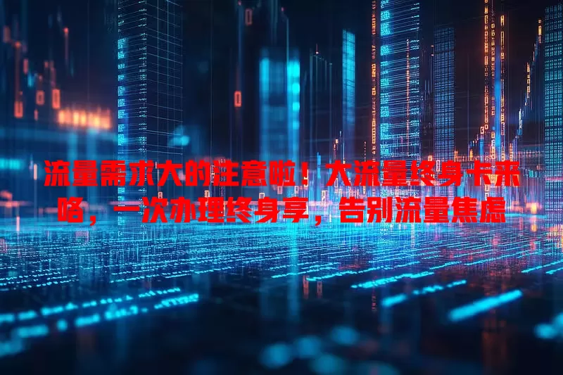 流量需求大的注意啦！大流量终身卡来咯，一次办理终身享，告别流量焦虑