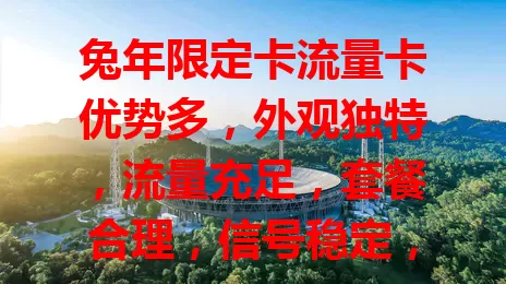 兔年限定卡流量卡优势多，外观独特，流量充足，套餐合理，信号稳定，是兔年上网理想之选，还愁流量的你快来看看！