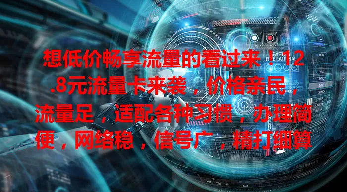 想低价畅享流量的看过来！12.8元流量卡来袭，价格亲民，流量足，适配各种习惯，办理简便，网络稳，信号广，精打细算的选它超合适，能省不少流量费！