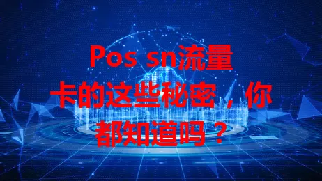 Pos sn流量卡的这些秘密，你都知道吗？