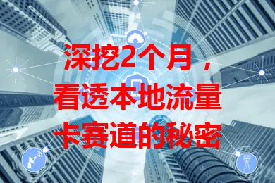 深挖2个月，看透本地流量卡赛道的秘密