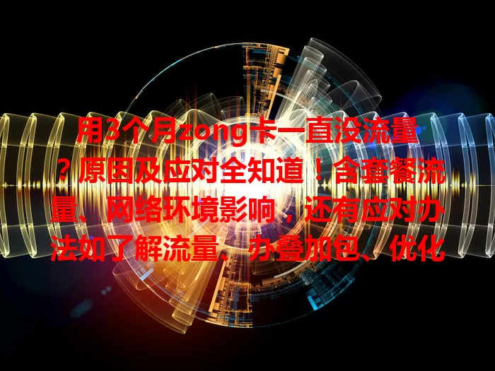 用3个月zong卡一直没流量？原因及应对全知道！含套餐流量、网络环境影响，还有应对办法如了解流量、办叠加包、优化网络习惯，让上网更顺畅