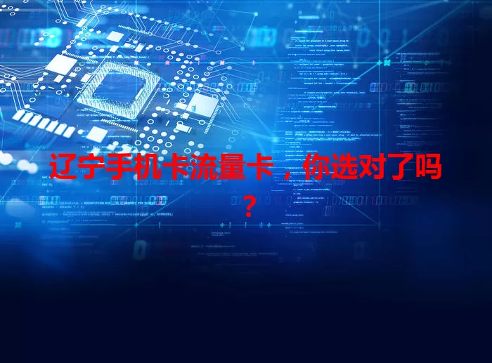 辽宁手机卡流量卡，你选对了吗？