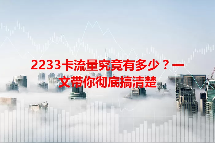 2233卡流量究竟有多少？一文带你彻底搞清楚