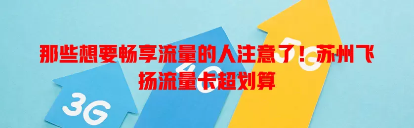那些想要畅享流量的人注意了！苏州飞扬流量卡超划算