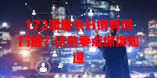 172流量卡分销有何门道？这些要点你得知道