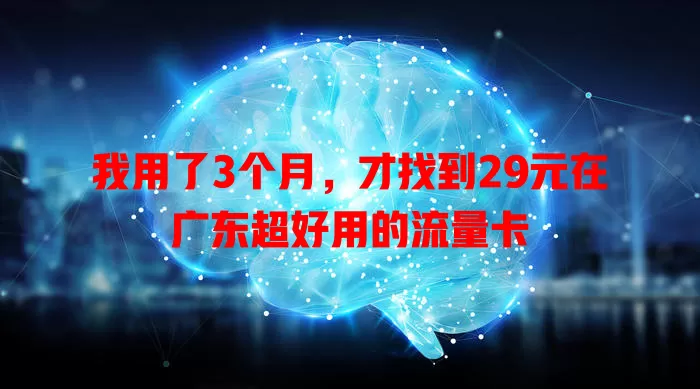 我用了3个月，才找到29元在广东超好用的流量卡