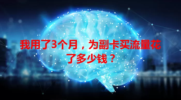 我用了3个月，为副卡买流量花了多少钱？