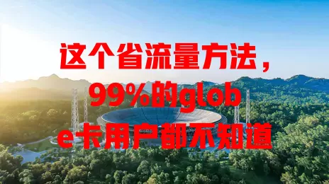 这个省流量方法，99%的globe卡用户都不知道