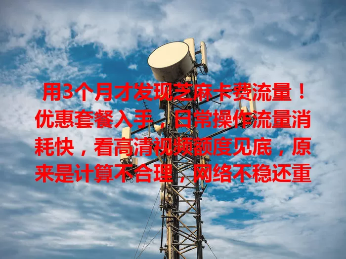用3个月才发现芝麻卡费流量！优惠套餐入手，日常操作流量消耗快，看高清视频额度见底，原来是计算不合理，网络不稳还重传，害我流量焦虑，选卡得摸清流量特点