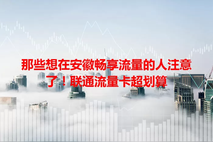 那些想在安徽畅享流量的人注意了！联通流量卡超划算