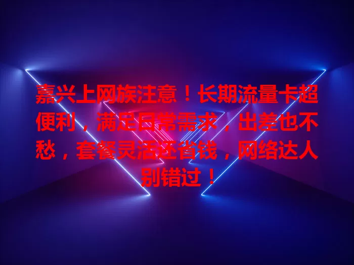 嘉兴上网族注意！长期流量卡超便利，满足日常需求，出差也不愁，套餐灵活还省钱，网络达人别错过！