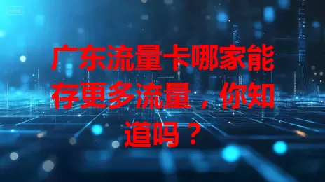 广东流量卡哪家能存更多流量，你知道吗？