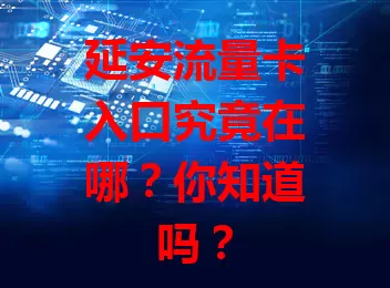 延安流量卡入口究竟在哪？你知道吗？