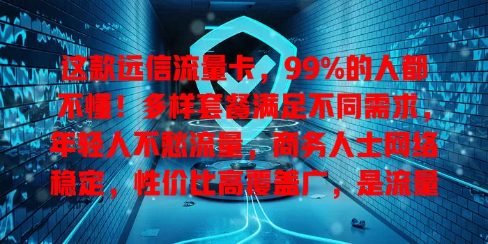这款远信流量卡，99%的人都不懂！多样套餐满足不同需求，年轻人不愁流量，商务人士网络稳定，性价比高覆盖广，是流量卡热门之选