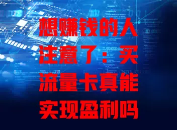 想赚钱的人注意了：买流量卡真能实现盈利吗？