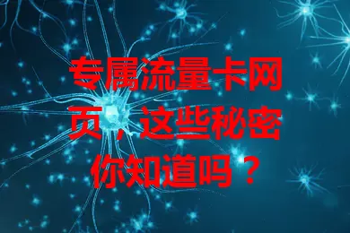 专属流量卡网页，这些秘密你知道吗？
