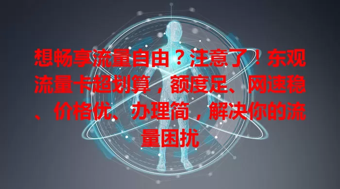 想畅享流量自由？注意了！东观流量卡超划算，额度足、网速稳、价格优、办理简，解决你的流量困扰