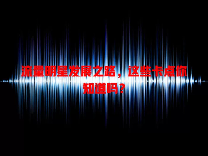 流量明星发展之路，这些卡点你知道吗？