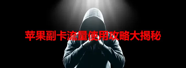 苹果副卡流量使用攻略大揭秘