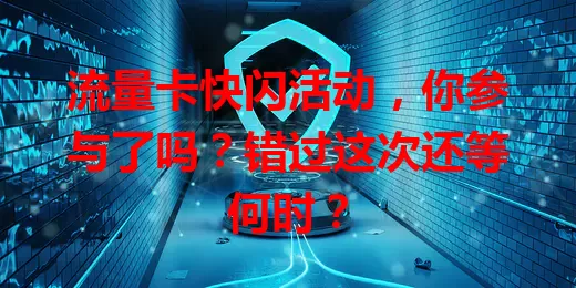 流量卡快闪活动，你参与了吗？错过这次还等何时？