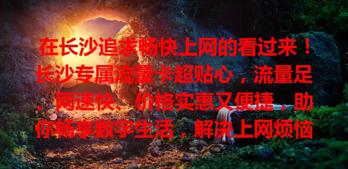 在长沙追求畅快上网的看过来！长沙专属流量卡超贴心，流量足、网速快、价格实惠又便捷，助你畅享数字生活，解决上网烦恼，快来体验！