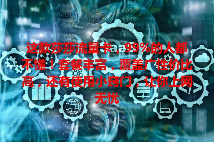 这款莎莎流量卡，99%的人都不懂！套餐丰富，覆盖广性价比高，还有使用小窍门，让你上网无忧