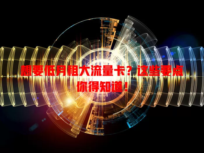 想要低月租大流量卡？这些要点你得知道！