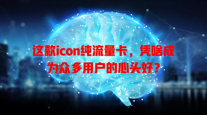这款icon纯流量卡，凭啥成为众多用户的心头好？