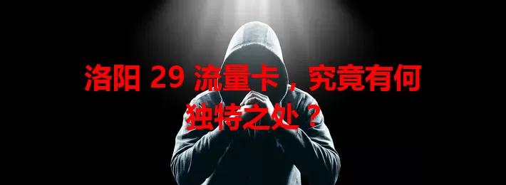 洛阳 29 流量卡，究竟有何独特之处？